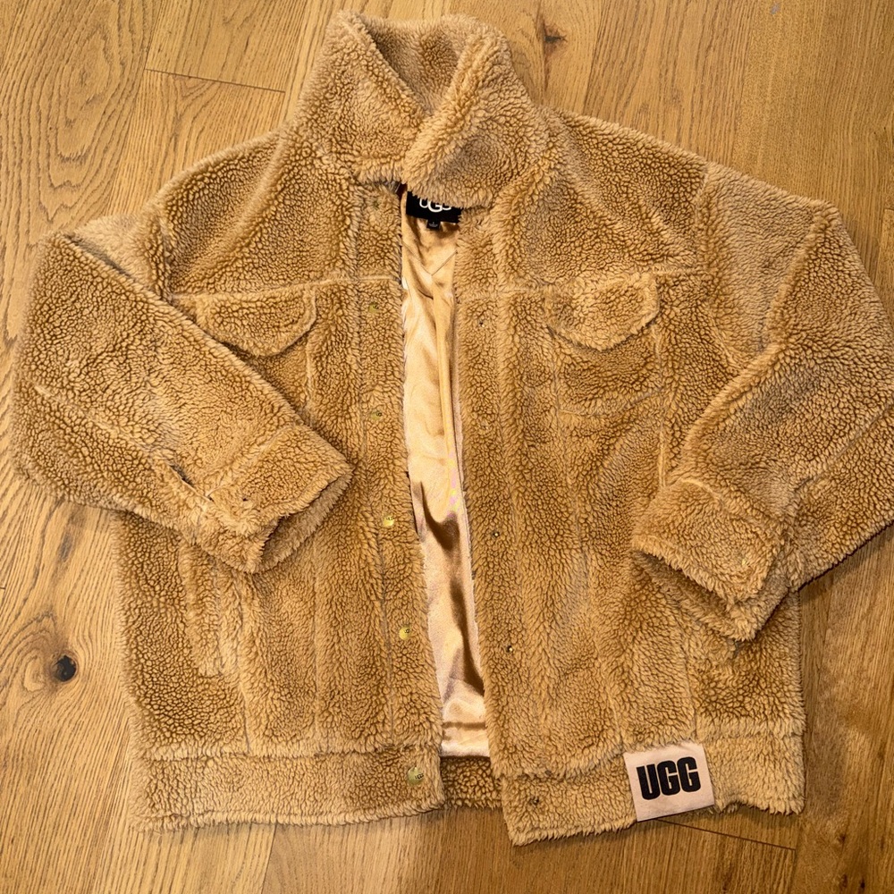 UGG Frankie Camel Fleece Jacket size Large